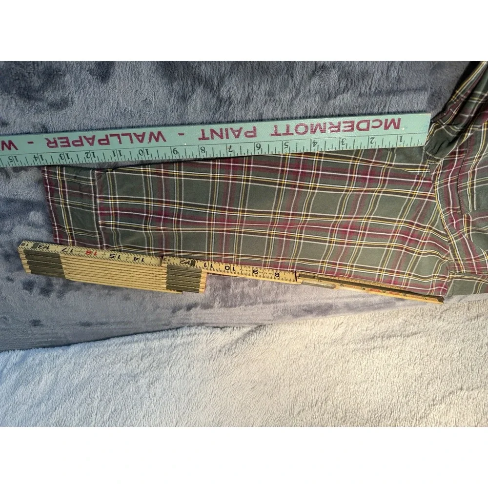 Gymboree Boys Sz M 7/8 Shirt Green Plaid‎ Button Up Woven 100% Cotton Preppy